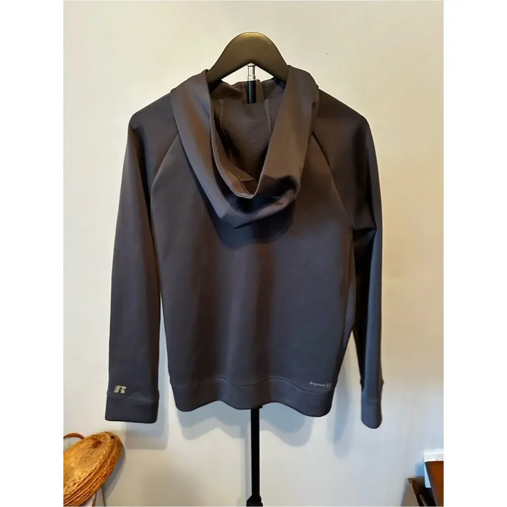 Boys 14-16 Russell Athletic Dark Gray Full-Zip Hooded Jacket with Teal Accents